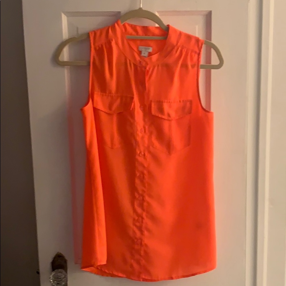 Jcrew - Bright Orange blouse tank - size 0